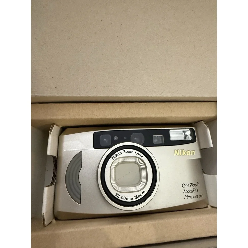 Nikon One Touch Zoom 90 AF Quartz Date 35MM Tested Film Camera In Original Box